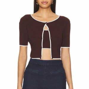 MAJORELLE Brown Amy Cardi Crop Set